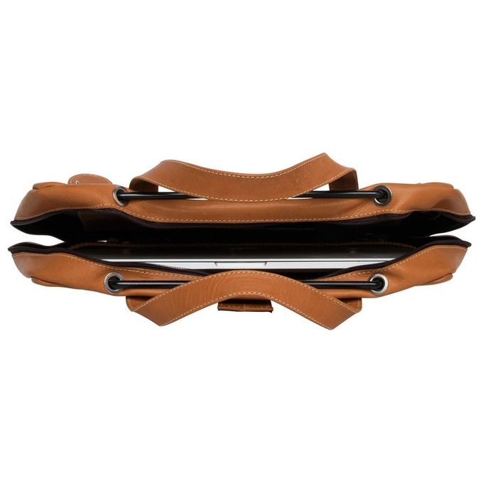 R-Go Tools RGOAVLAPBR Borsa per Laptop Ergonomica con Supporto Integrato Regolabile in Altezza 39,6 cm (15.6'') 2 Scomparti Pelle Pieno Fiore Colore Marrone