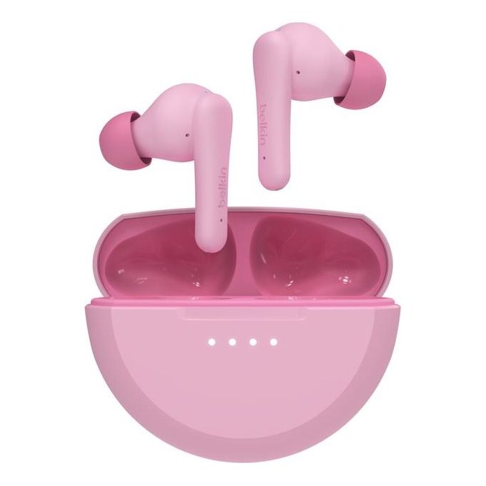 Belkin AUC011BTPK SoundForm Nano 2 Auricolari Bluetooth per Bambini con Microfono Volume Sicuro 85 dB IPX5 Autonomia 28 Ore Colore Rosa