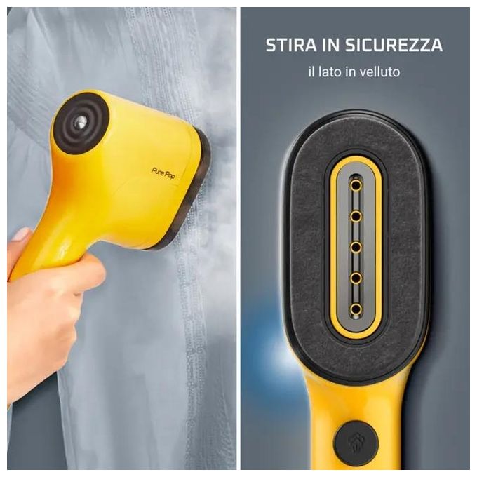 Rowenta DR2026D1 Pure Pop Stiratore Verticale Portatile a Vapore 1300W Riscaldamento 15 sec Vapore 20 g-min colore Giallo