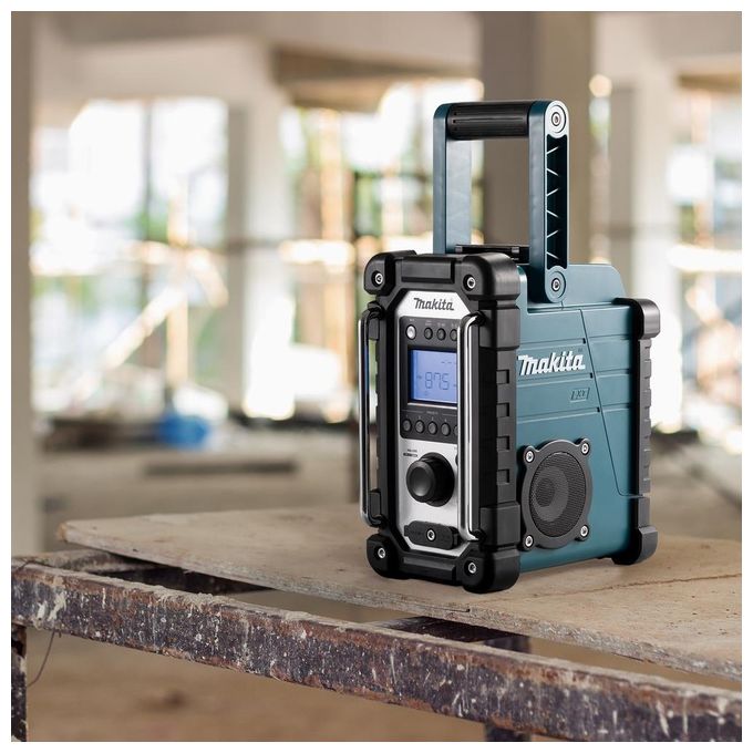 Makita DMR116 Baustellenradio Radio di Cantiere Digitale Alimentazione CA-Batteria 18V IP64 Potenza 3,5 W Colore Turchese