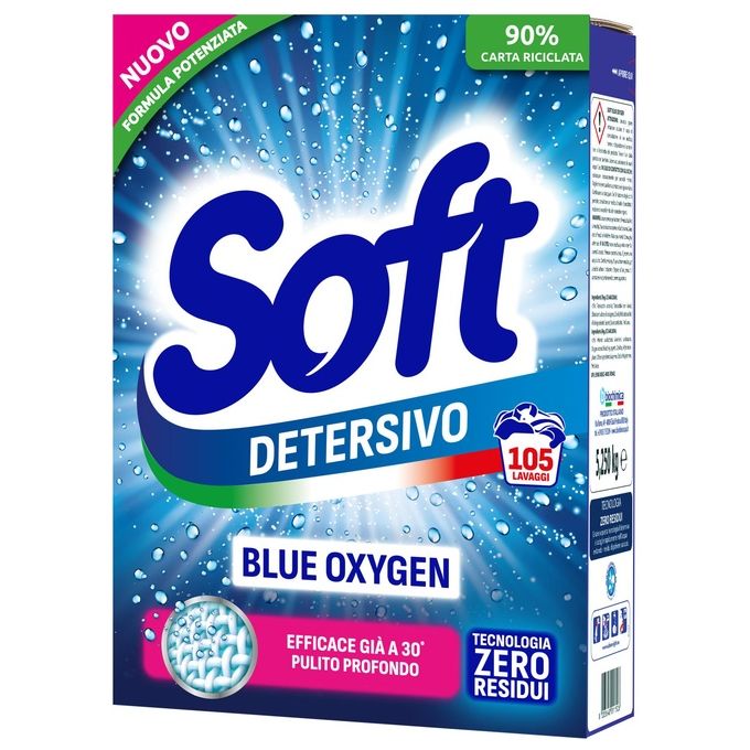 Soft Detersivo per Lavatrice in Polvere Blue Oxigen 5.52Kg