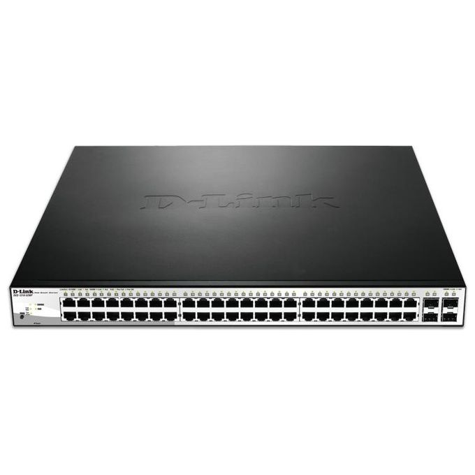 D-Link DGS-1210-52MP Switch Gestito L2 con 48 Porte Gigabit Ethernet PoE e 4 Porte SFP colore Nero Grigio