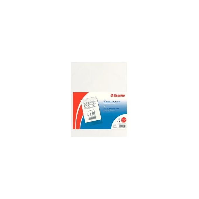 Esselte Confezione 25 buste in plastica trasparente 22x30cm
