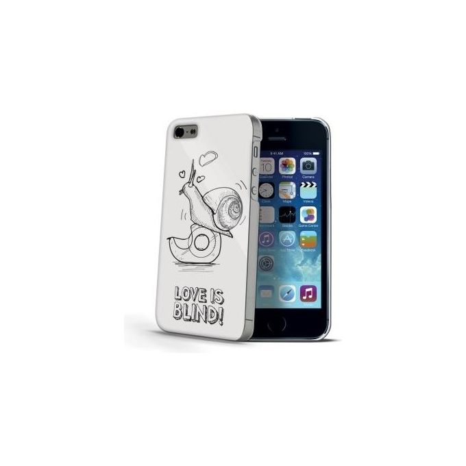 Celly BLINDIPH5SNA Love is Blind Cover Rigida per iPhone 5 5S SE Stampa a Rilievo Lumaca colore Bianco