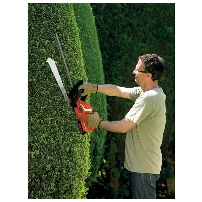 Black+Decker Tagliasiepi a Batteria Litio 18V 2.0Ah 45cm per Potature Efficaci e Maneggevoli nel Giardino