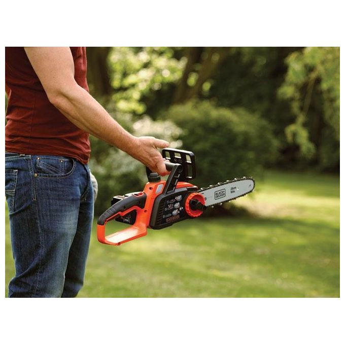 Black+Decker Elettrosega per Potatura a Batteria Litio Ricaricabile 18 v 2,0 ah Barra cm 25