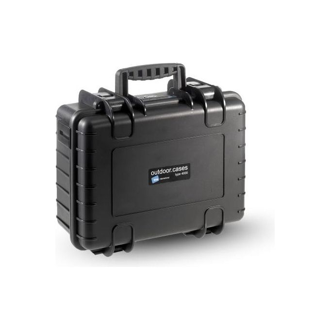 BandW 4000-B Type 4000 Custodia Hard Case Impermeabile IP67 Antipolvere Valvola di Compensazione Pressione Impilabile Garanzia 30 Anni colore Nero