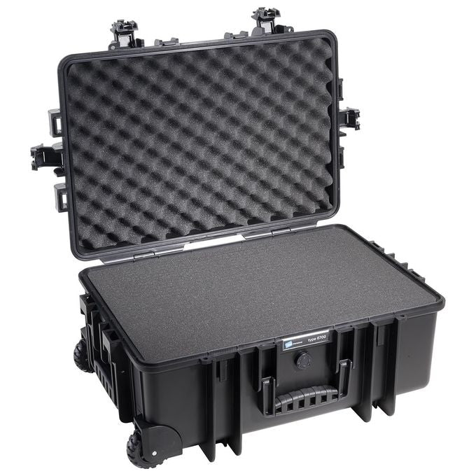 BandW 6700-B-SI Outdoor.case Custodia da Esterni in Polipropilene Impermeabile e Antipolvere IP67 con Maniglia Telescopica e Ruote Angolari colore Nero
