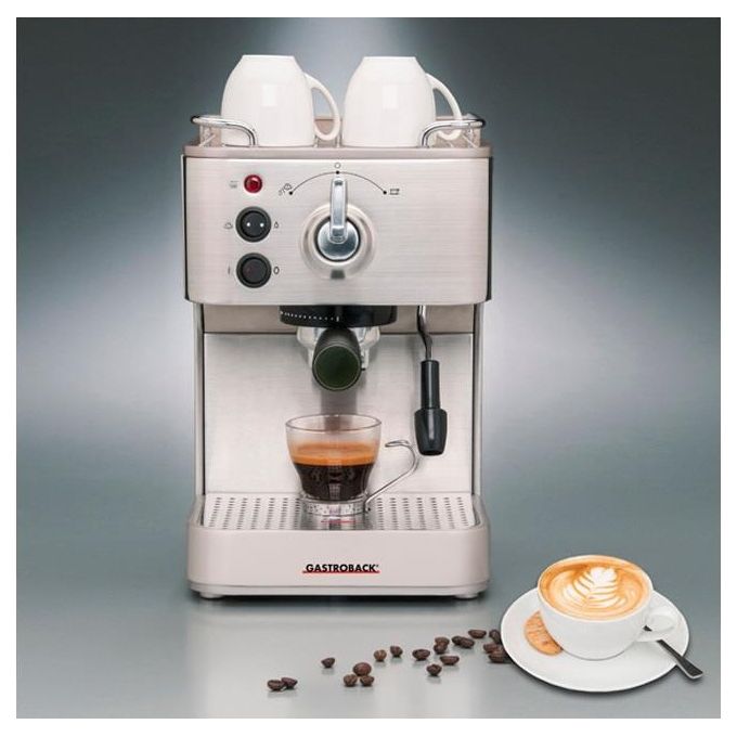 Gastroback Design Espresso Plus Macchina per Caffe' Espresso 1,5Lt Argento