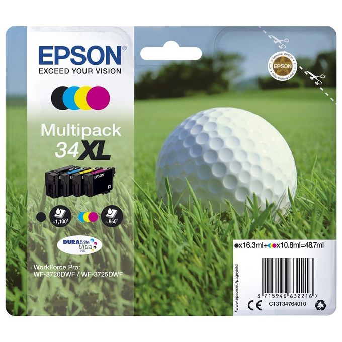 Epson Cartucca Ink-jet 34xl pallina da Golf Ciano per Wf-3720dwf