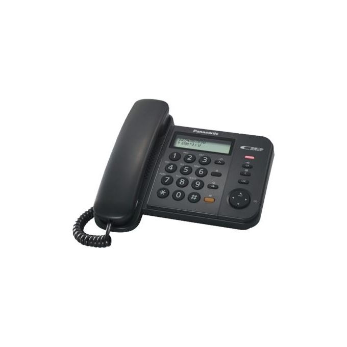 Panasonic KX-TS580EX1 telefono a filo con display LCD ID chiamante Vivavoce e rubrica Nero