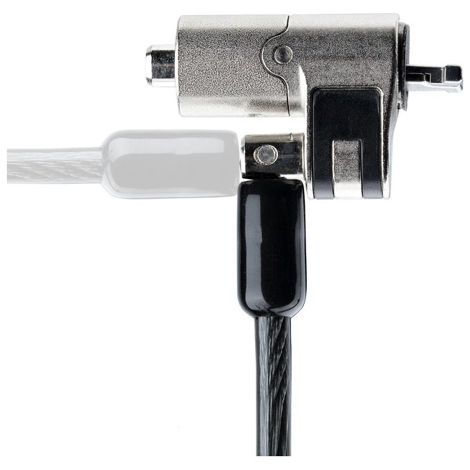 StarTech.com NANOK-LAPTOP-LOCK Cavo di Sicurezza per Laptop con Nano Slot 2 m Chiave Antifurto Rotazione 360° colore Nero Argento