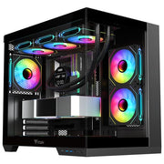 Itek ITGCADCDSB DARK CAVE DS Case Tower Gaming ATX micro ATX Mini ITX 3x120mm ARGB Vetro Temperato USB Type C colore Nero
