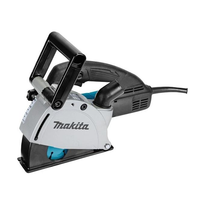 Makita SG1251J Scanalatore a Doppio Disco 125 mm 1400 W 10000 rpm con Protezione da Sovraccarico Blocco Mandrino Valigetta Makpac colore Nero Grigio