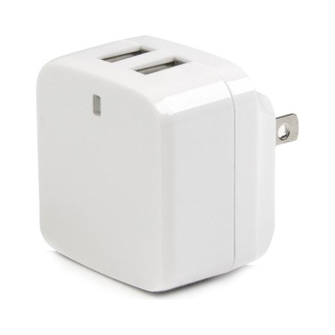 StarTech.com Caricabatterie da Muro a doppia porta x2 USB ad alta potenza ( 17W - 3.4 Amp ) con prese da viaggio (Internazionale) Bianco