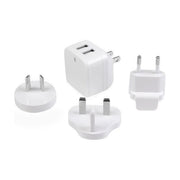 StarTech.com Caricabatterie da Muro a doppia porta x2 USB ad alta potenza ( 17W - 3.4 Amp ) con prese da viaggio (Internazionale) Bianco