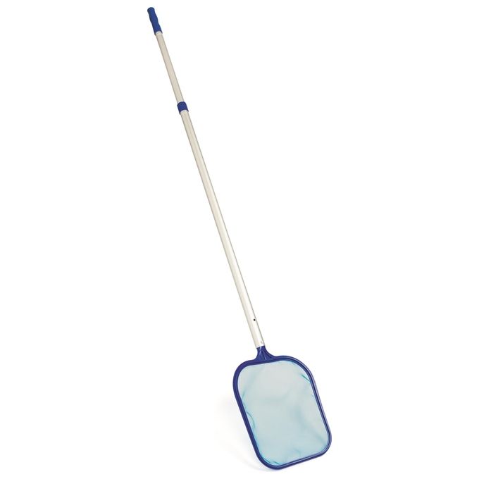 Bestway 58237 Flowclear Deluxe Kit Manutenzione Piscina Skimmer Spazzola Retino Asta 279 cm Tubo 7.5 m colore Blu Bianco
