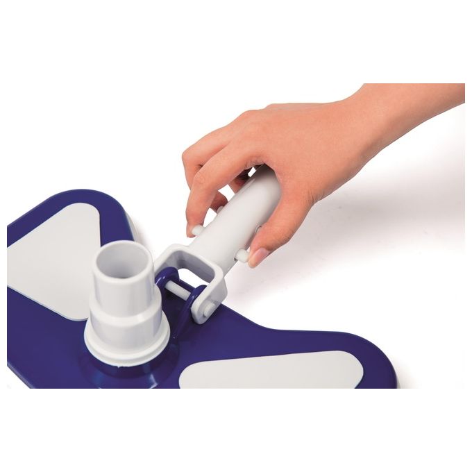 Bestway 58237 Flowclear Deluxe Kit Manutenzione Piscina Skimmer Spazzola Retino Asta 279 cm Tubo 7.5 m colore Blu Bianco