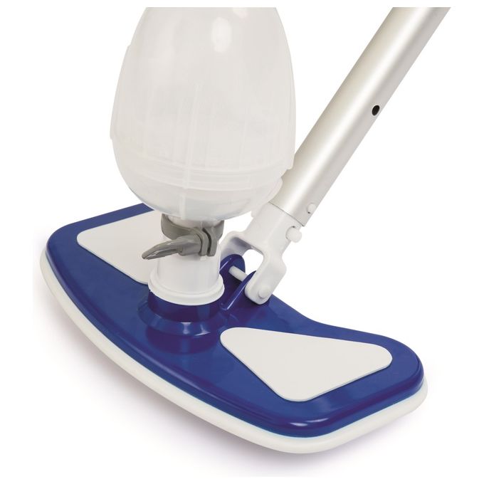 Bestway 58237 Flowclear Deluxe Kit Manutenzione Piscina Skimmer Spazzola Retino Asta 279 cm Tubo 7.5 m colore Blu Bianco