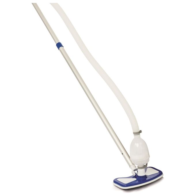 Bestway 58237 Flowclear Deluxe Kit Manutenzione Piscina Skimmer Spazzola Retino Asta 279 cm Tubo 7.5 m colore Blu Bianco