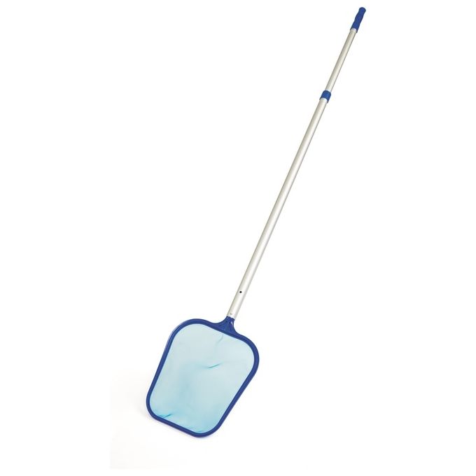 Bestway 58237 Flowclear Deluxe Kit Manutenzione Piscina Skimmer Spazzola Retino Asta 279 cm Tubo 7.5 m colore Blu Bianco