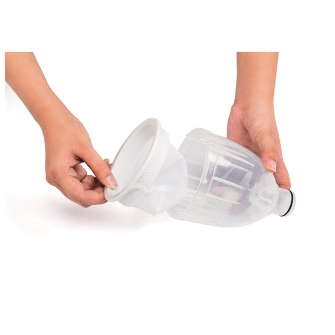 Bestway 58237 Flowclear Deluxe Kit Manutenzione Piscina Skimmer Spazzola Retino Asta 279 cm Tubo 7.5 m colore Blu Bianco