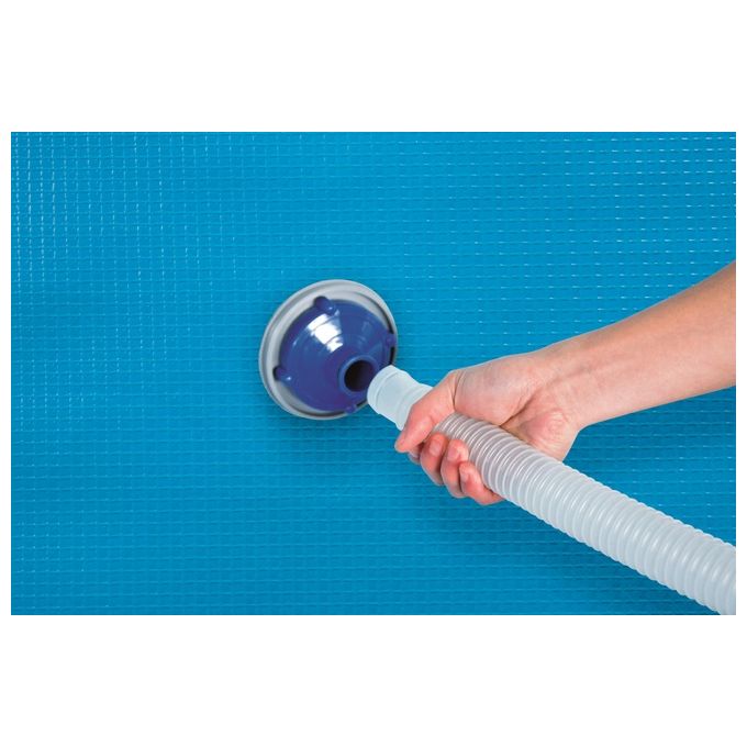 Bestway 58237 Flowclear Deluxe Kit Manutenzione Piscina Skimmer Spazzola Retino Asta 279 cm Tubo 7.5 m colore Blu Bianco