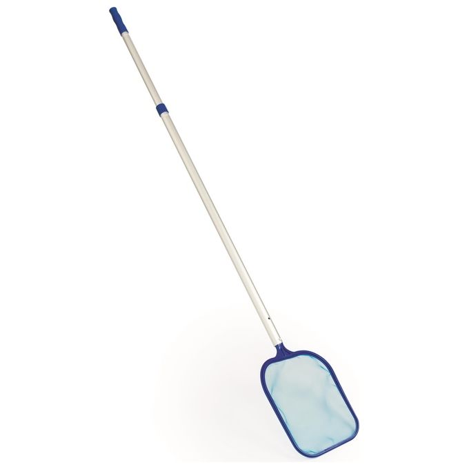 Bestway 58237 Flowclear Deluxe Kit Manutenzione Piscina Skimmer Spazzola Retino Asta 279 cm Tubo 7.5 m colore Blu Bianco