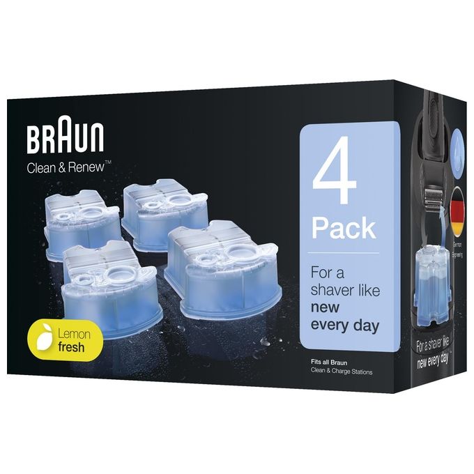 Braun Clean and Renew Accessorio Cartuccia Quadrupla Confezione da 4 Pezzi