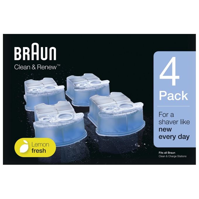 Braun Clean and Renew Accessorio Cartuccia Quadrupla Confezione da 4 Pezzi