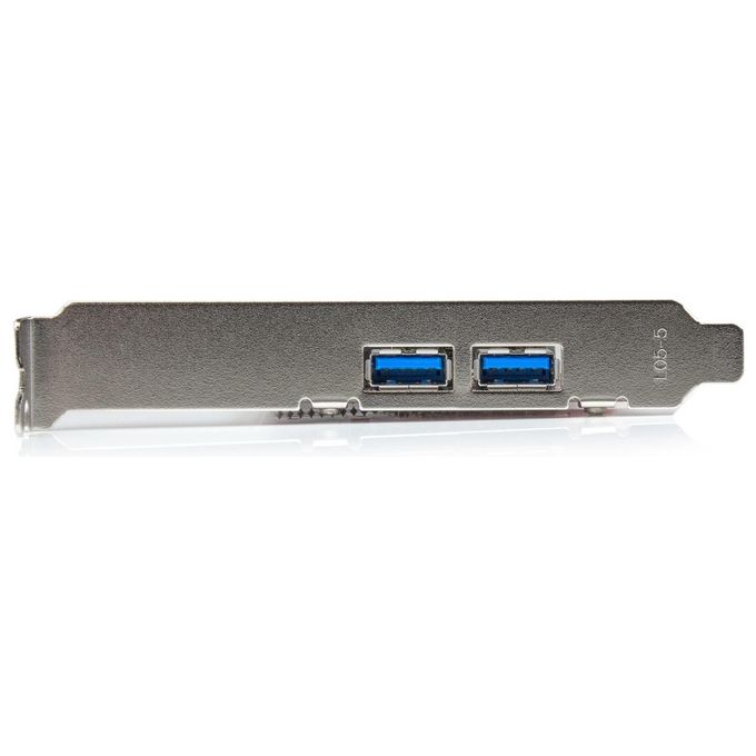 StarTech.com Scheda Espansione PCI Express USB 3.0 a 4 porte - 2 interne, 2 esterne - Adattatore PCIe alimentato SATA