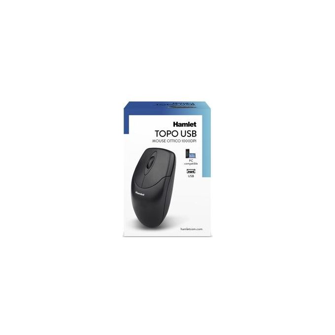 Hamlet Xmiceu2 Mouse usb 1000dpi nero
