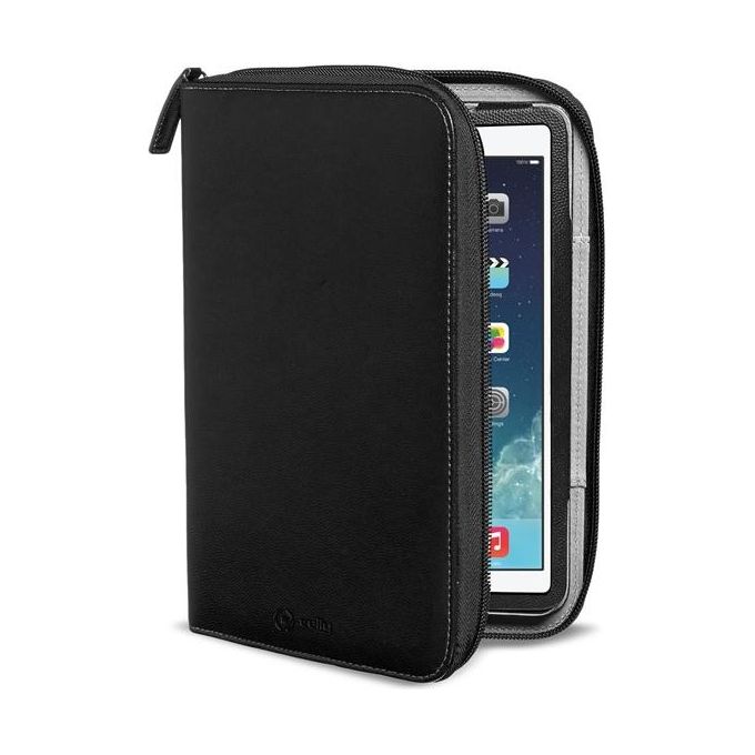 Celly Organizer Custodia con Zip per iPad Air, Nero