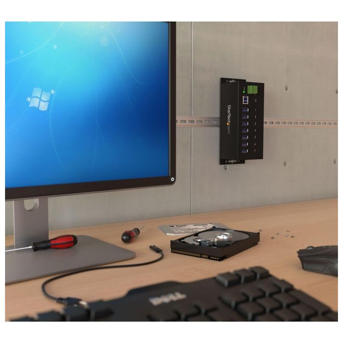 StarTech hub Industriale usb 3.0 a 7 Porte - Montabile a Parete