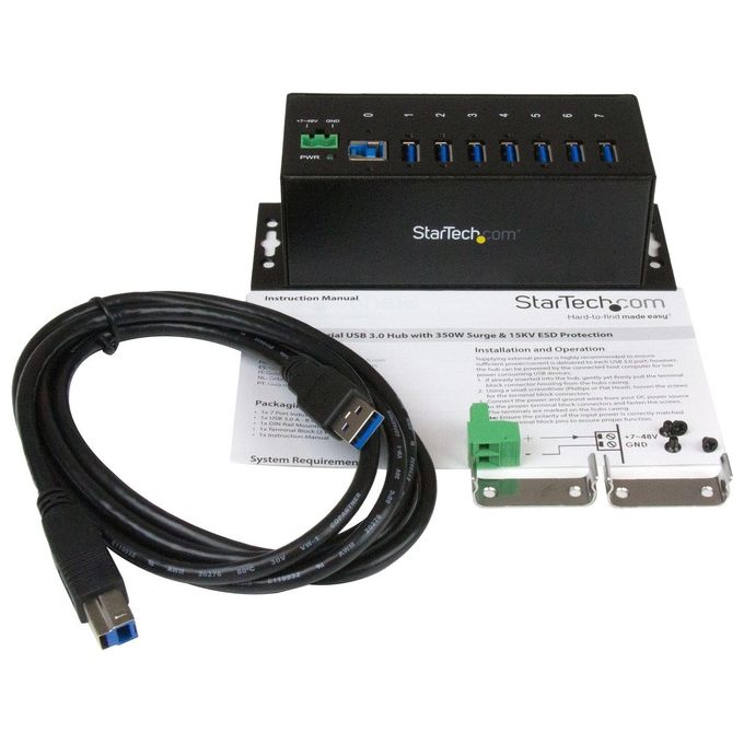 StarTech hub Industriale usb 3.0 a 7 Porte - Montabile a Parete