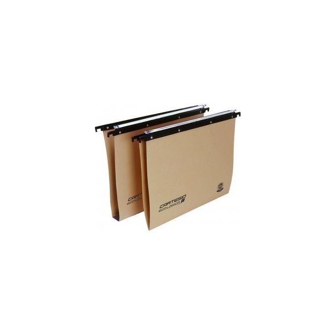 Bertesi 100-3953-A1 Cartesio Ecologica Cartella Sospesa A4 in Cartoncino Riciclato 240 g-m² con Aste in Polistirolo Rigenerato colore Avana