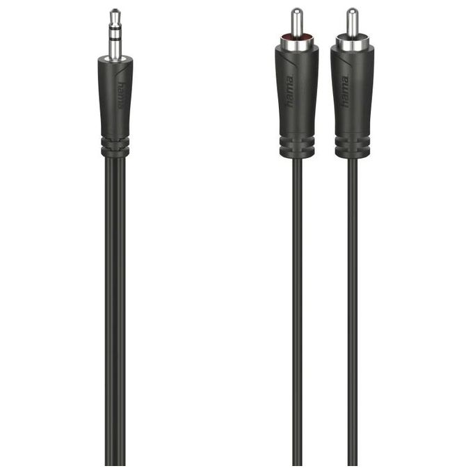 Hama Cavo 2 Rca M-Jack 3.5mm M 3 Metri Nero