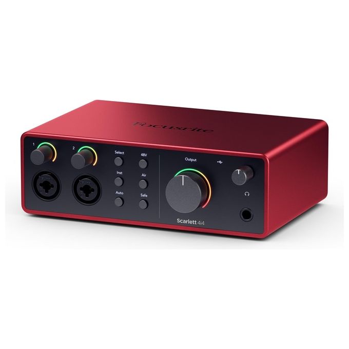 Focusrite MOSC0034 Scarlett 4i4 Gen4 Interfaccia Audio USB-C 4 IN 4 OUT 2 Preamplificatori 24bit 192kHz colore Rosso e Nero