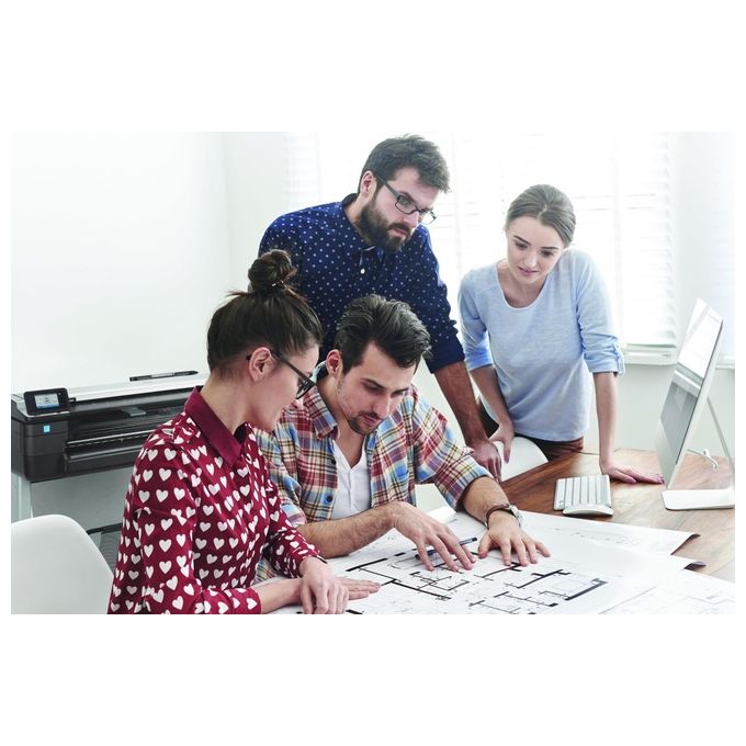HP F9A28D#B1K Designjet Stampante Multifunzione a Getto d'Inchiostro 2400 x 1200 dpi Wi-Fi Ethernet 4 Cartucce colore Nero