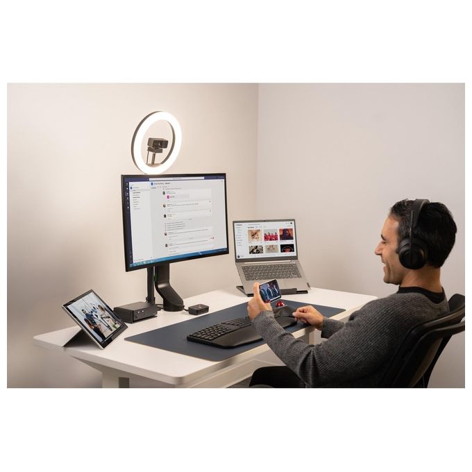 Kensington K83452WW Cuffie over-ear Bluetooth H3000 Cancellazione Rumore Attiva con AI Durata Batteria 60 h Connessione Bluetooth 5.2 colore Nero