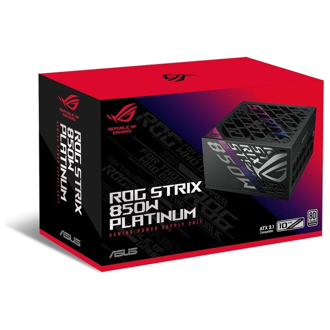 ASUS 90YE00W2-B0NA00 ROG Strix Alimentatore 850 W 80 PLUS Platinum ATX 3.1 Modulare colore Nero
