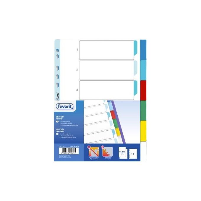 Favorit Intercalare Neutro 6 Tacche A4