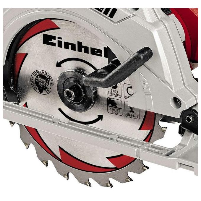 Einhell 4331010 TE-CS 165 Sega circolare manuale 1200 W 165 mm 5500 giri-min con guida parallela e adattatore aspirazione polvere colore Grigio