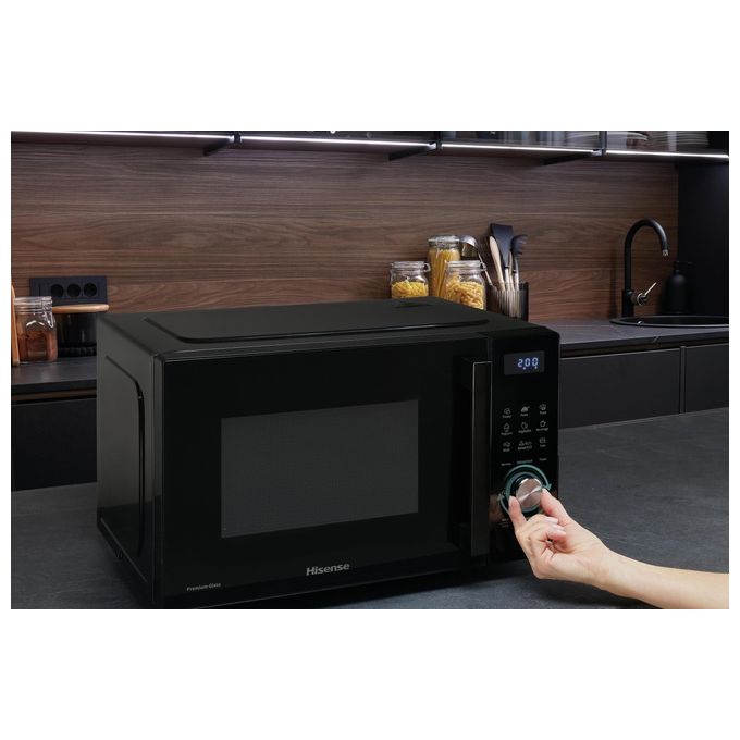 Hisense H23MOBSD1H Forno a microonde Solo 23 L 800 W 9 Programmi Rivestimento Ceramico colore Nero