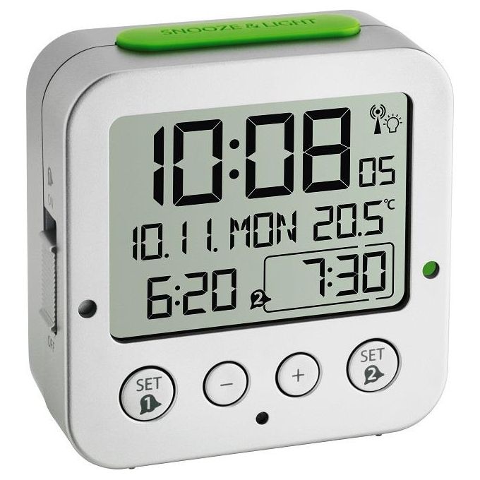 Tfa-Dostmann Bingo Radiosveglia con Temperatura Bianco