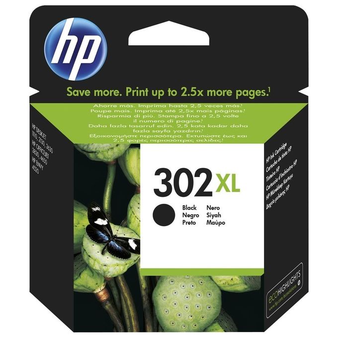 HP 302XL, Cartuccia Inchiostro Nero, Alta Capacita', Originale