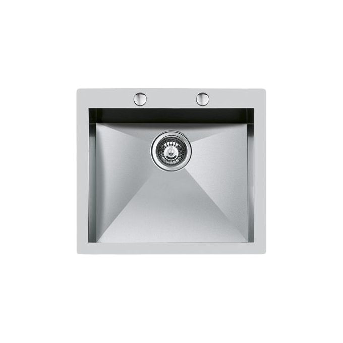 Foster 1243 050 Quadra Lavello Acciaio spazzolato da Incasso a Bordo Q4 1 Vasca con spigoli a fondo vasca raggiati e diamantatura 57,9x51cm