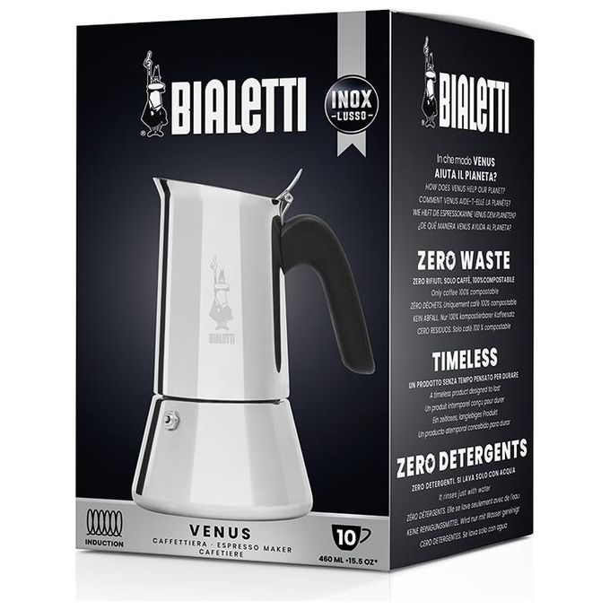 Bialetti New Venus Caffettiera in Acciaio Inox Adatta all'Induzione Argento