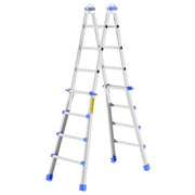 Colombo New Scal Eiffel – Scala Pieghevole a Sfilo 10 Gradini in Alluminio, Altezza Max 460 cm, Portata 100 Kg, Piedini Antiscivolo, Garanzia 5 Anni, colore Acciaio inox