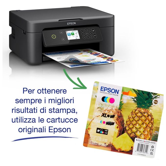 Epson C11CK65403 Expression Home XP-4200 Stampante Multifunzione Inkjet A4 Stampa Copia Scansione Fronte Retro WiFi AirPrint Display 6.2 cm colore Nero
